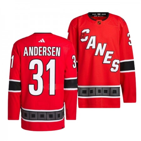 Carolina Hurricanes Hockeydrakt Frederik Andersen 31 2022-23 Rød Reverse Retro 2.0 Adidas Authentic - Herre